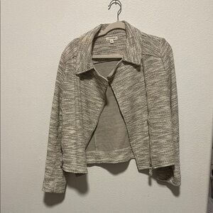 Max Studio Textured Cropped Zip-Up Jacket